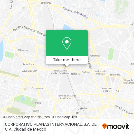 Mapa de CORPORATIVO PLANAS INTERNACIONAL, S.A. DE C.V.