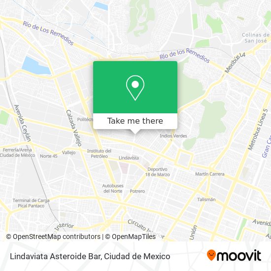 Mapa de Lindaviata Asteroide Bar