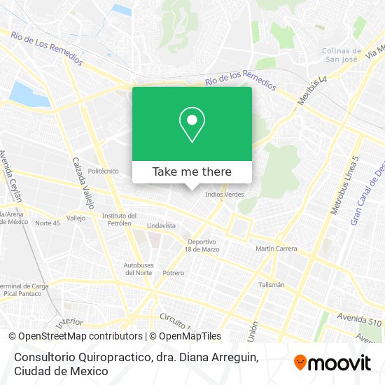 Consultorio Quiropractico, dra. Diana Arreguin map