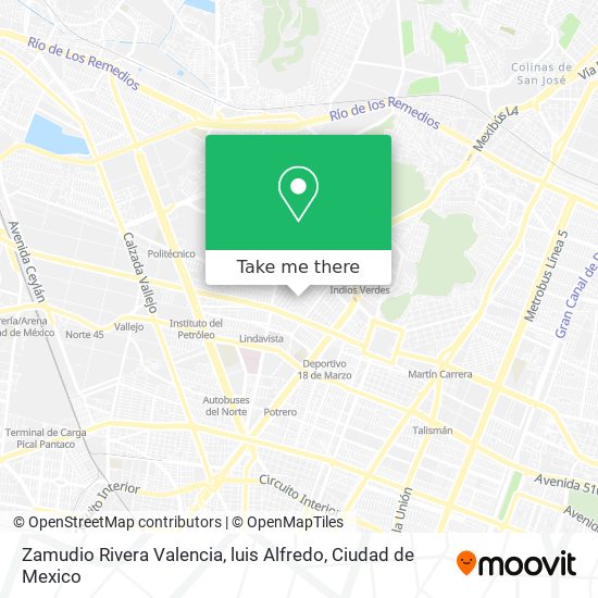 Zamudio Rivera Valencia, luis Alfredo map