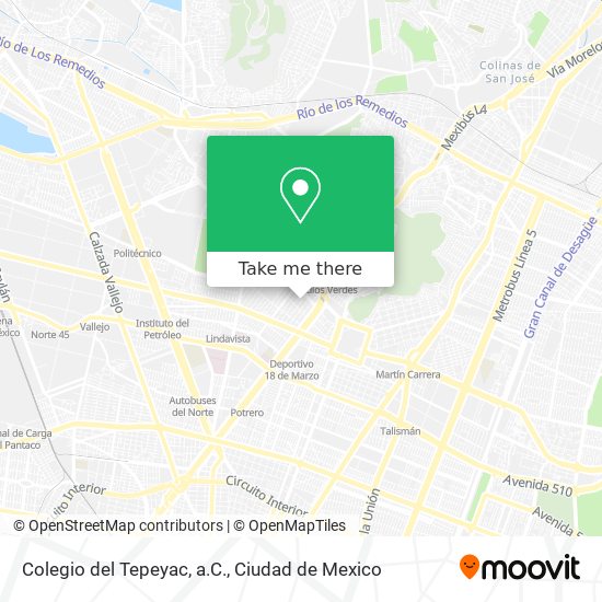 Mapa de Colegio del Tepeyac, a.C.