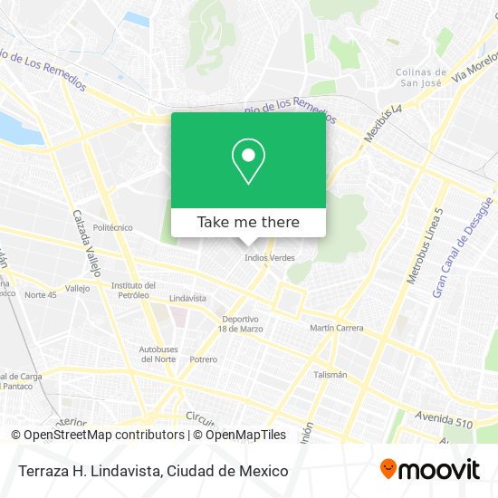 Terraza H. Lindavista map