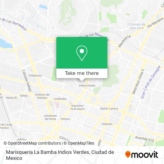 Marisquería La Bamba Indios Verdes map