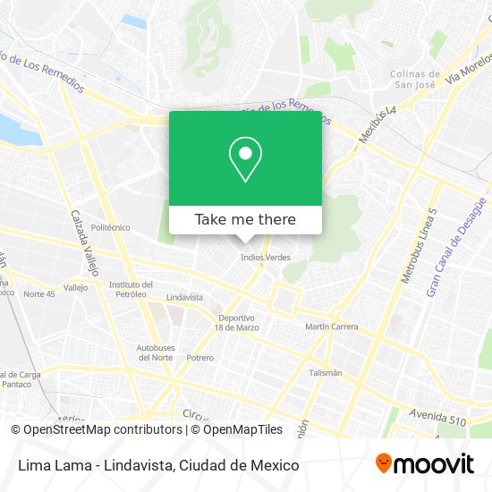 Lima Lama - Lindavista map