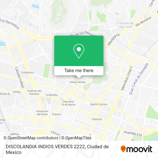 Mapa de DISCOLANDIA INDIOS VERDES 2222