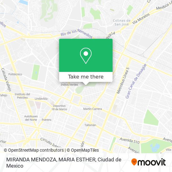 Mapa de MIRANDA MENDOZA, MARIA ESTHER