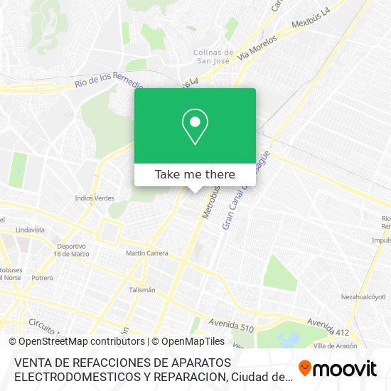 VENTA DE REFACCIONES DE APARATOS ELECTRODOMESTICOS Y REPARACION map