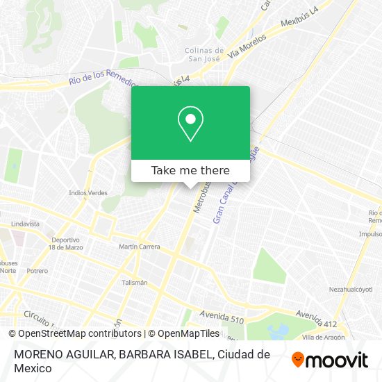 Mapa de MORENO AGUILAR, BARBARA ISABEL