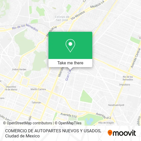 COMERCIO DE AUTOPARTES NUEVOS Y USADOS map