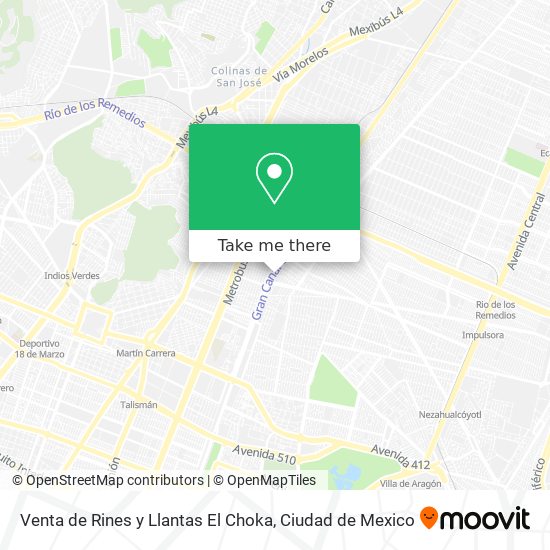 Venta de Rines y Llantas El Choka map