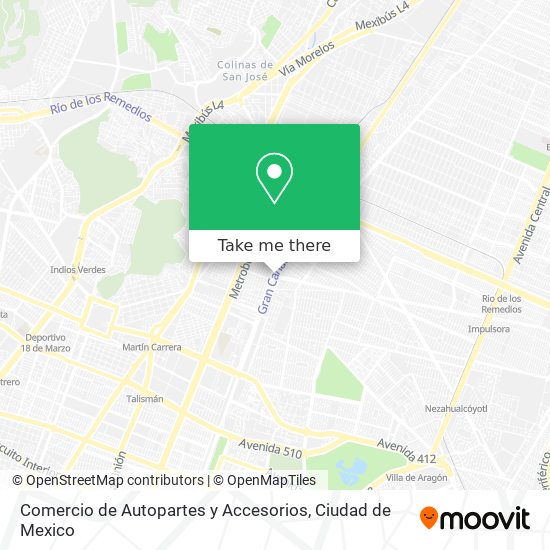 Mapa de Comercio de Autopartes y Accesorios