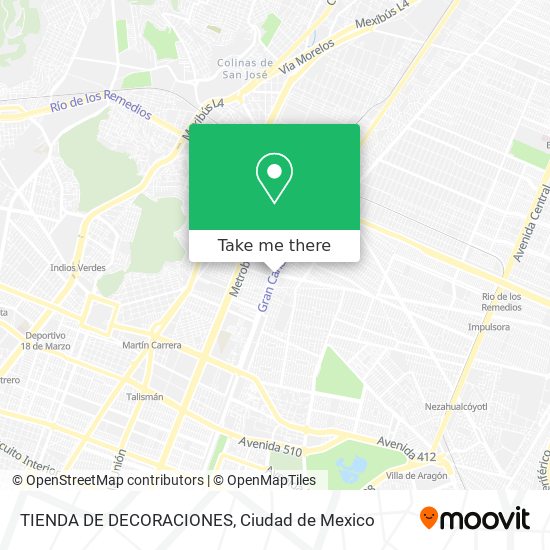 Mapa de TIENDA DE DECORACIONES