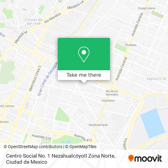 Centro Social No. 1 Nezahualcóyotl Zona Norte map