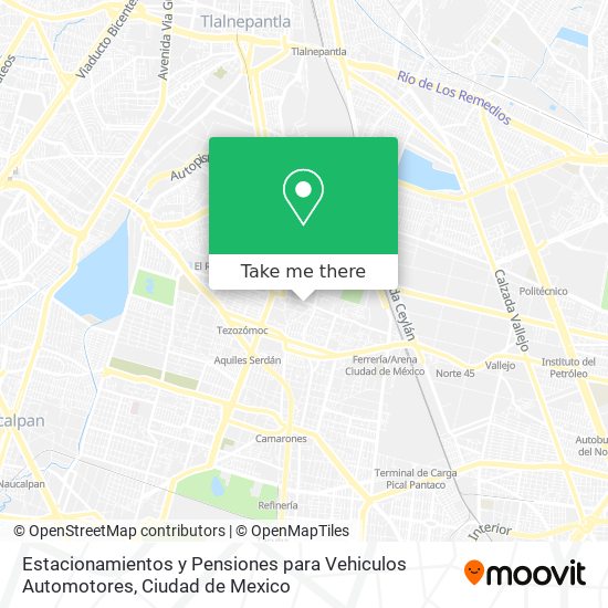 Estacionamientos y Pensiones para Vehiculos Automotores map