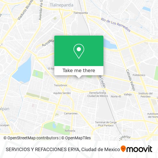 Mapa de SERVICIOS Y REFACCIONES ERYA