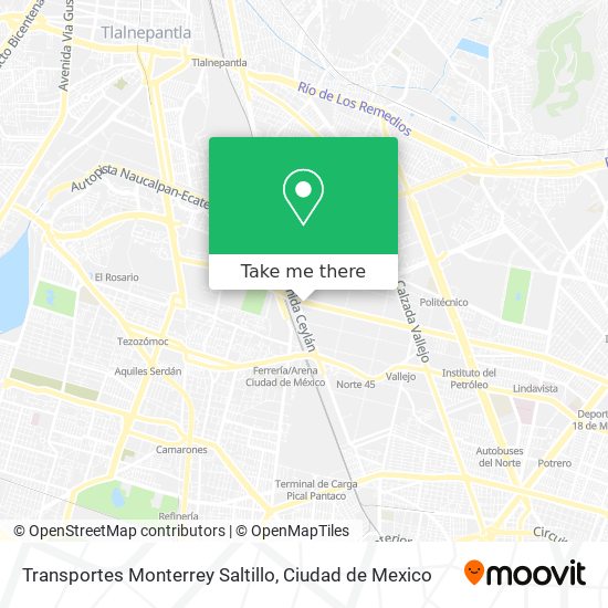 Mapa de Transportes Monterrey Saltillo