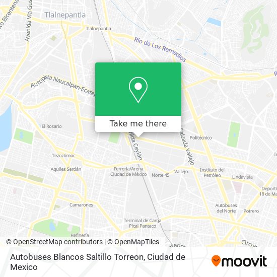 Autobuses Blancos Saltillo Torreon map