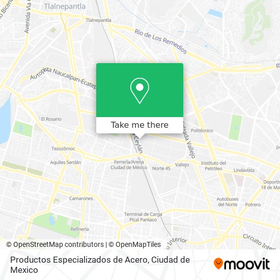 Productos Especializados de Acero map