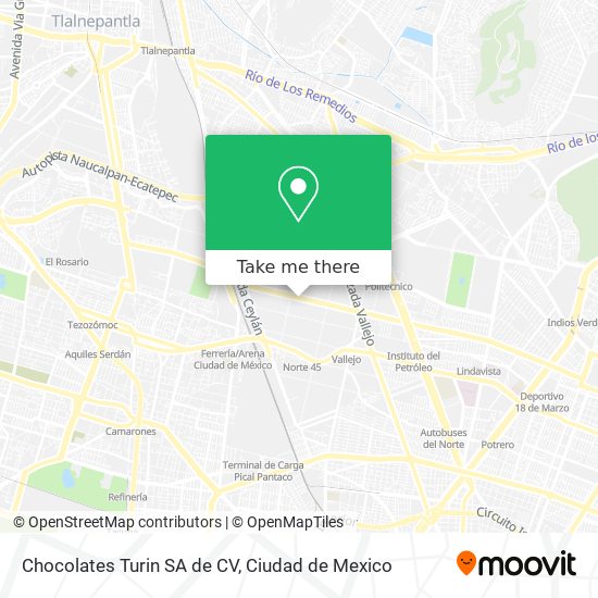 Mapa de Chocolates Turin SA de CV