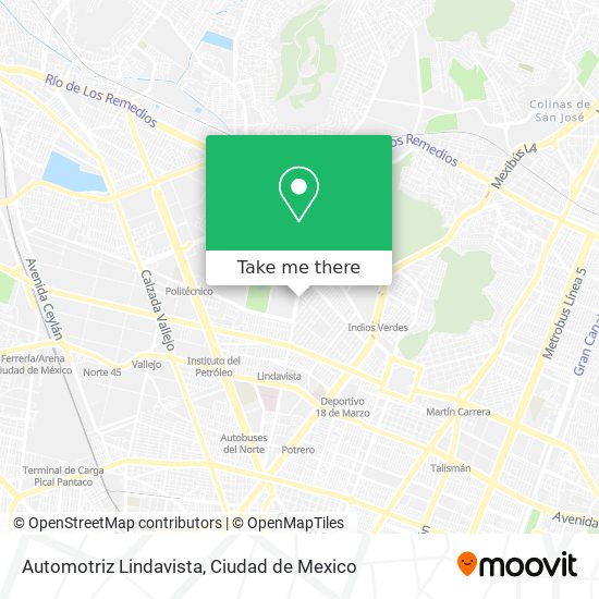 Automotriz Lindavista map