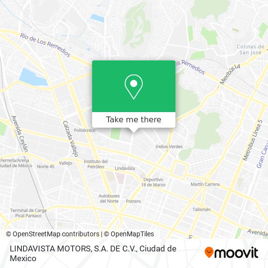 LINDAVISTA MOTORS, S.A. DE C.V. map