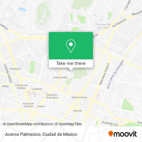 Aceros Palmexico map