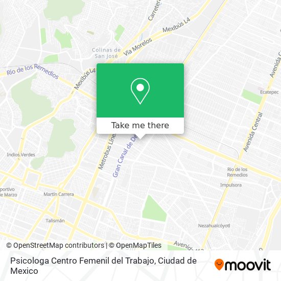 Psicologa Centro Femenil del Trabajo map