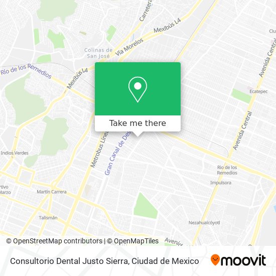 Mapa de Consultorio Dental Justo Sierra