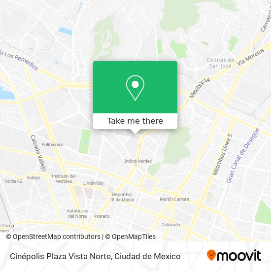 Mapa de Cinépolis Plaza Vista Norte