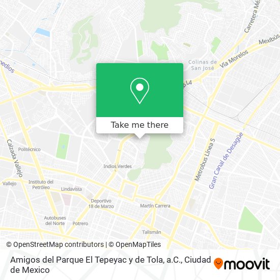 Mapa de Amigos del Parque El Tepeyac y de Tola, a.C.