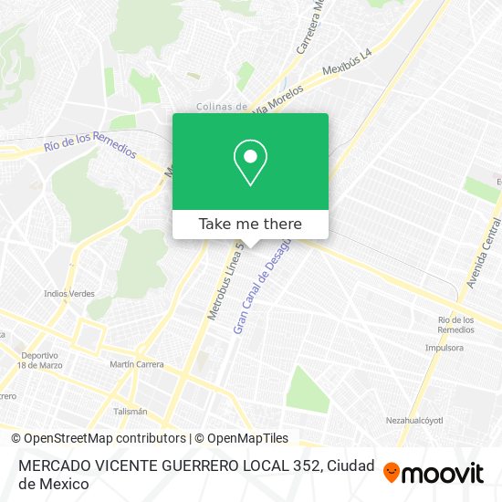 Mapa de MERCADO VICENTE GUERRERO LOCAL 352