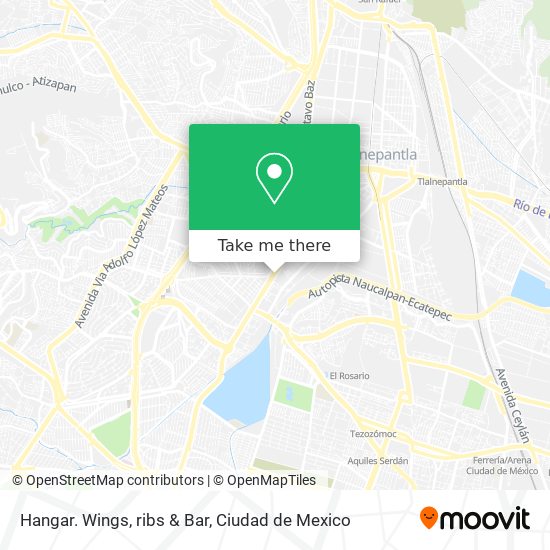 Mapa de Hangar. Wings, ribs & Bar