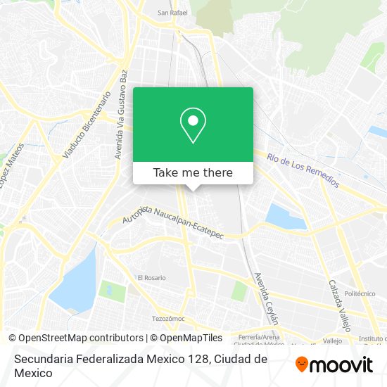 Secundaria Federalizada Mexico 128 map