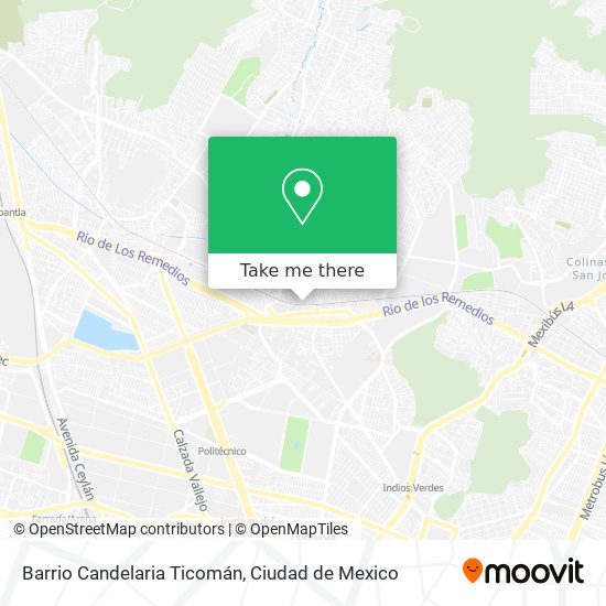Barrio Candelaria Ticomán map