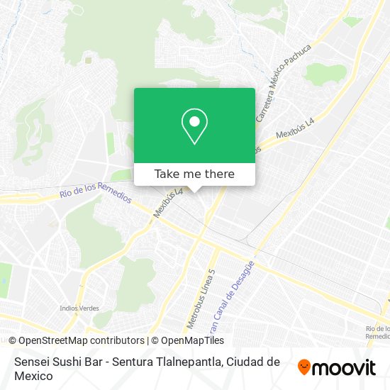 How to get to Sensei Sushi Bar - Sentura Tlalnepantla in Gustavo A. Madero  by Bus or Metro?