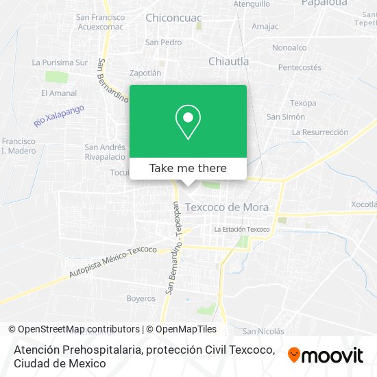 Atención Prehospitalaria, protección Civil Texcoco map