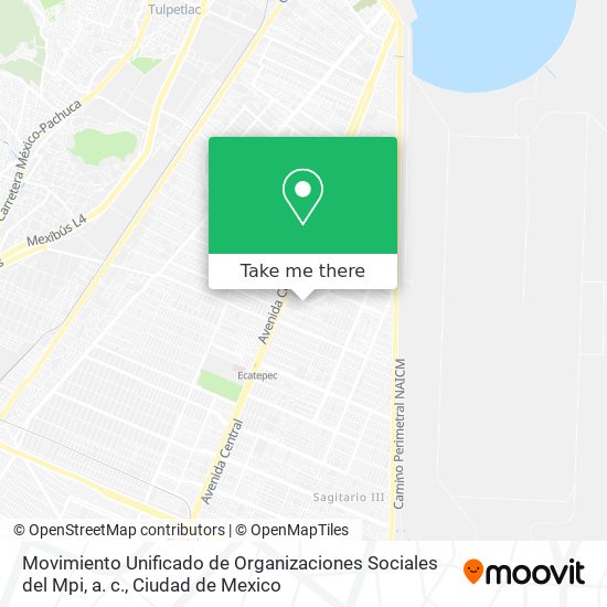 Mapa de Movimiento Unificado de Organizaciones Sociales del Mpi, a. c.