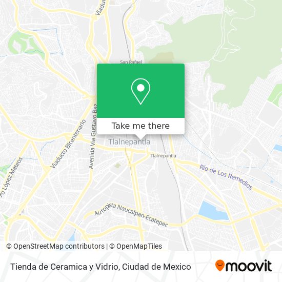 Mapa de Tienda de Ceramica y Vidrio