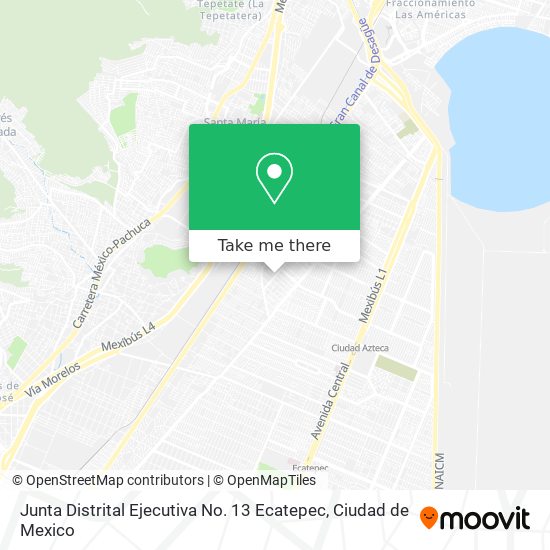 Junta Distrital Ejecutiva No. 13 Ecatepec map