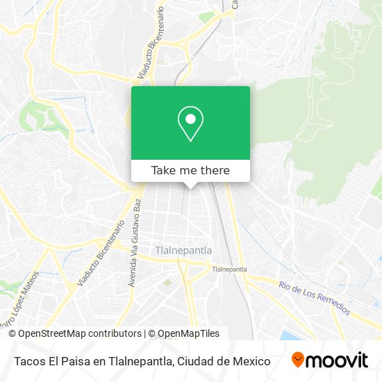 Mapa de Tacos El Paisa en Tlalnepantla