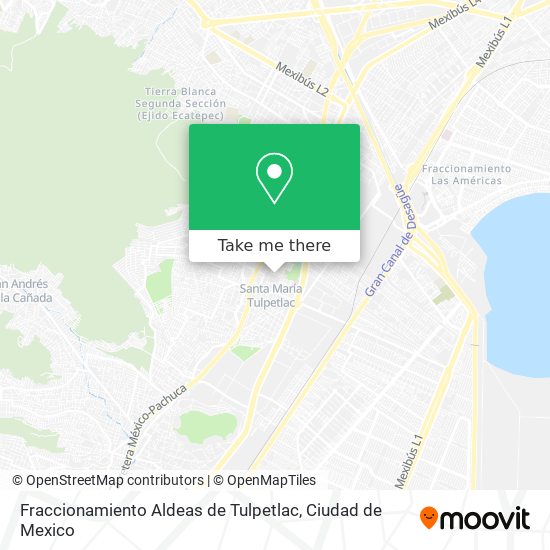 Fraccionamiento Aldeas de Tulpetlac map
