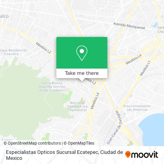 Mapa de Especialistas Opticos Sucursal Ecatepec