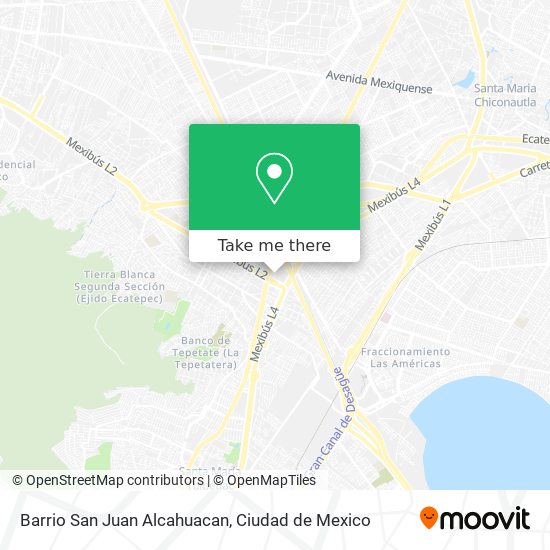 Barrio San Juan Alcahuacan map