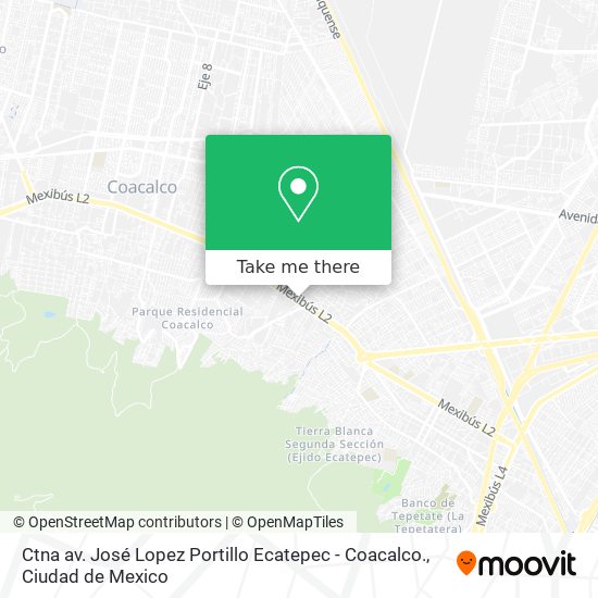 Ctna av. José Lopez Portillo Ecatepec - Coacalco. map