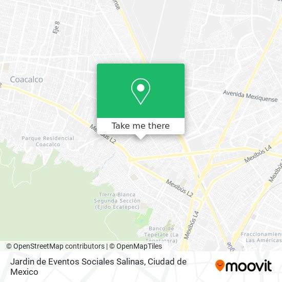 Mapa de Jardin de Eventos Sociales Salinas