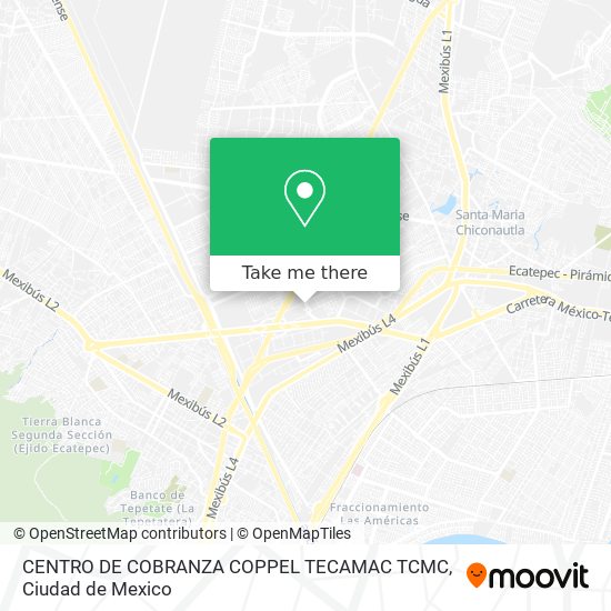 Mapa de CENTRO DE COBRANZA COPPEL TECAMAC TCMC