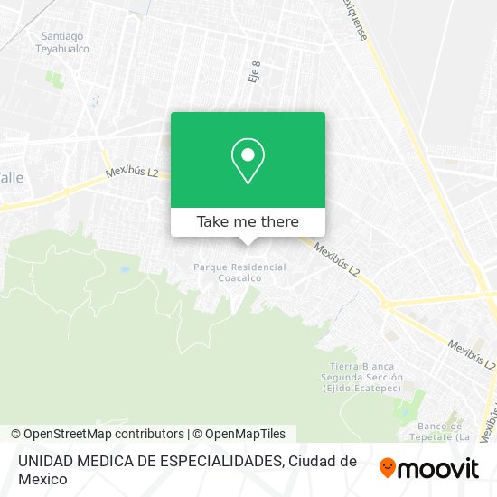UNIDAD MEDICA DE ESPECIALIDADES map