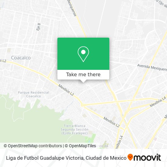Mapa de Liga de Futbol Guadalupe Victoria