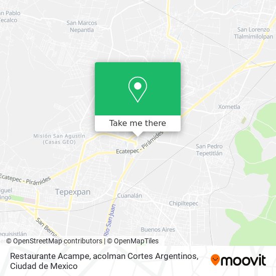 Restaurante Acampe, acolman Cortes Argentinos map