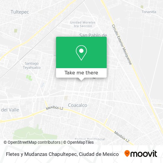 Mapa de Fletes y Mudanzas Chapultepec